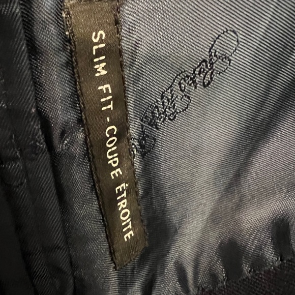 Navy Zegna 40 Regular Suit With Subtle Red Plaid - Picture 12 of 16